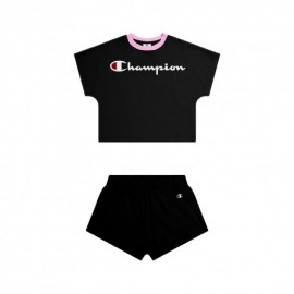 Champion Completo Sportivo T-Shirt + Shorts Nero  Bambina