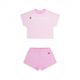 Champion Completo Sportivo T-Shirt + Shorts Rosa Bambina