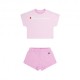 Champion Completo Sportivo T-Shirt + Shorts Rosa Bambina