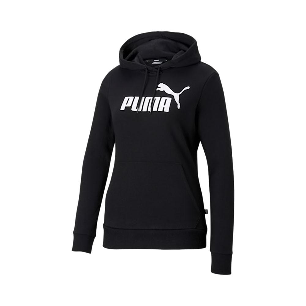 Puma Felpa Con Cappuccio Logo Nero Donna M