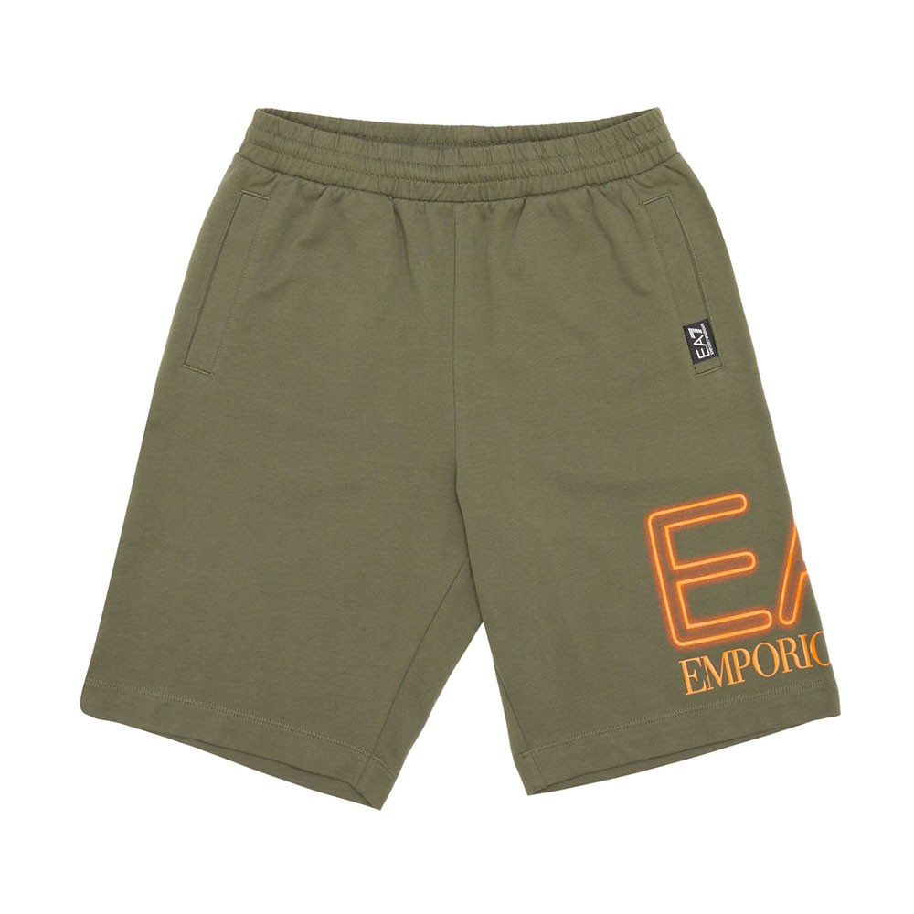 Ea7 Shorts Logo Spruzzato Verde Bambino 10 Anni