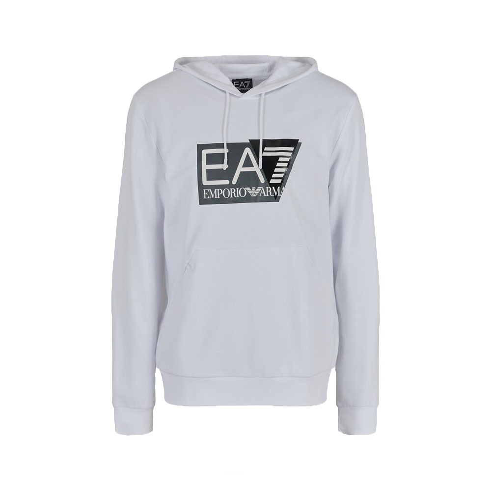 Ea7 Felpa Con Cappuccio Logo Bianco Uomo S