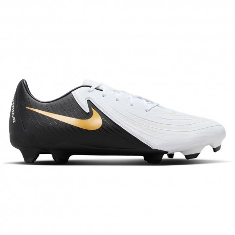 Nike Phantom Gx Ii Academy Fg Mg Bianco Nero Oro - Scarpe Da Calcio Uomo