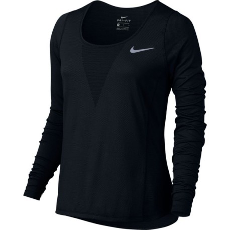 Nike T-shirt Ml Run Cl Relay Black Donna