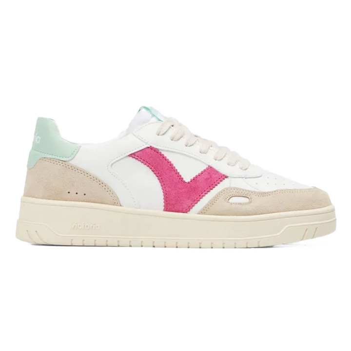 Victoria Seul Lea Piel & Serra Bianco Fuxia Verde - Sneakers Donna