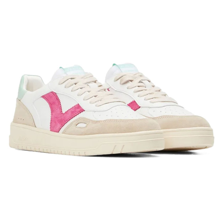 Victoria Seul Lea Piel & Serra Bianco Fuxia Verde - Sneakers Donna