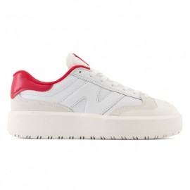 New Balance Ct302 Lea Suede Bianco Rosso - Sneakers Donna