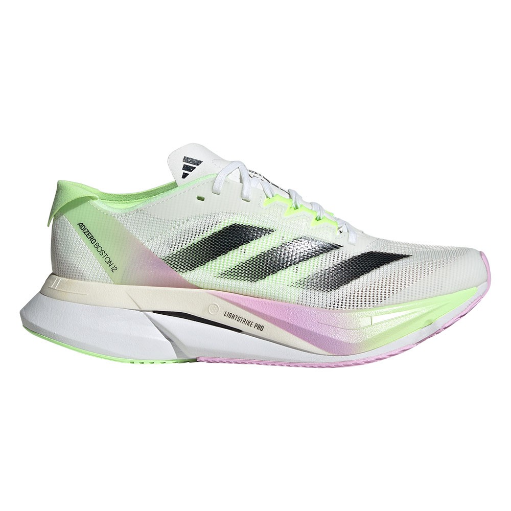 ADIDAS Adizero Boston 12 Bianco Core Nero - Scarpe Running Donna EUR 37 1/3 / UK 4,5