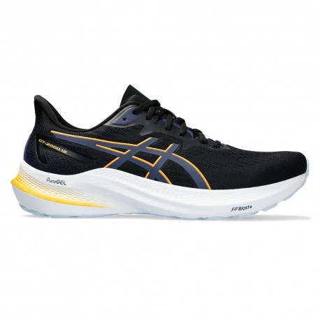 Asics Gt-2000 12 Nero Fellow Giallo - Scarpe Running Uomo