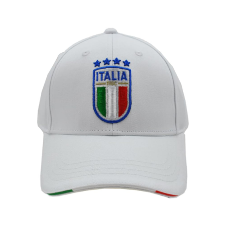 Imma Cappellino Italia Ricamo Azzurro Bianco Uomo