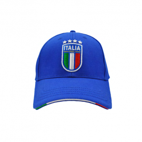 Imma Cappellino Italia Ricamo Bianco Azzurro Uomo