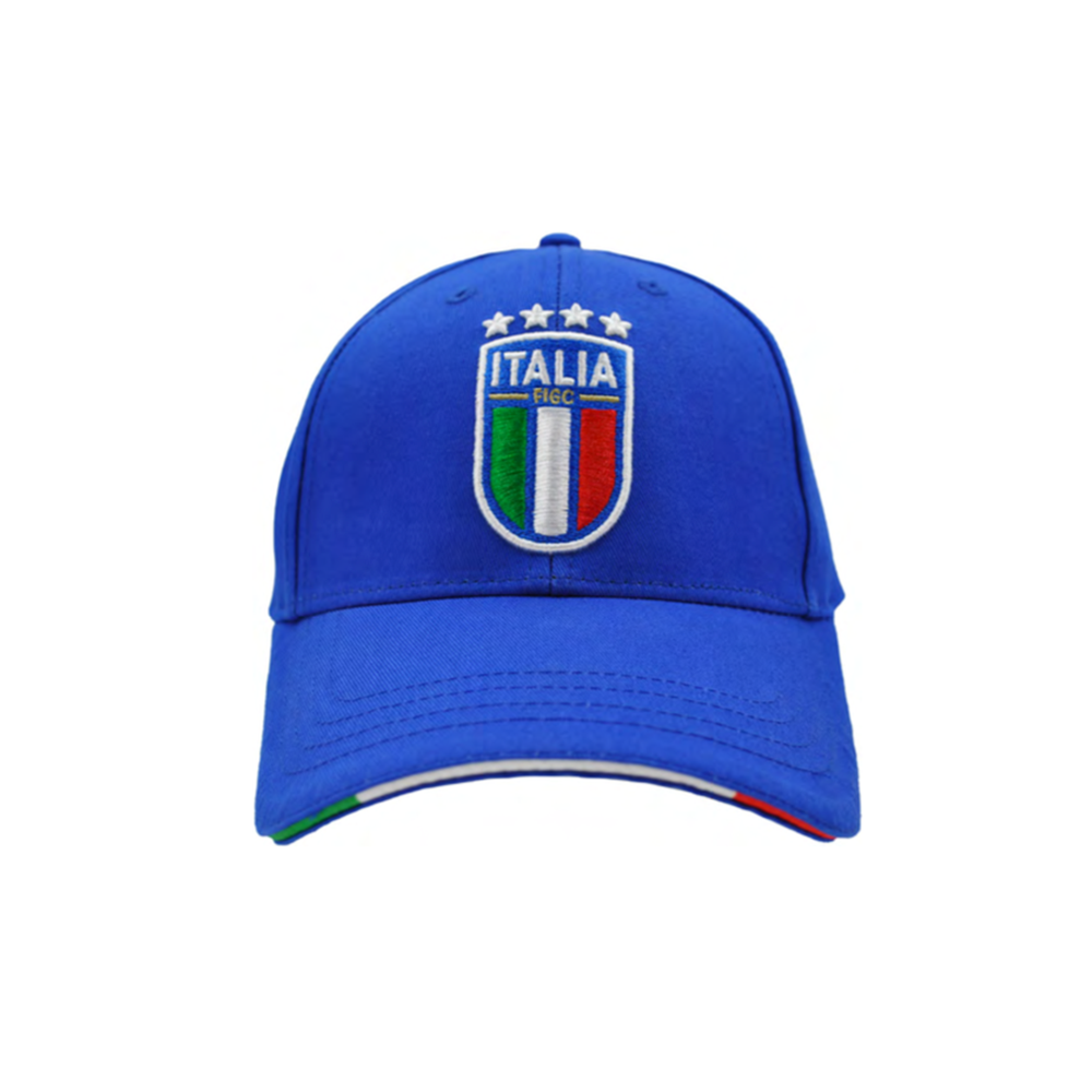 Image of Imma Cappellino Italia Ricamo Bianco Azzurro Uomo TU