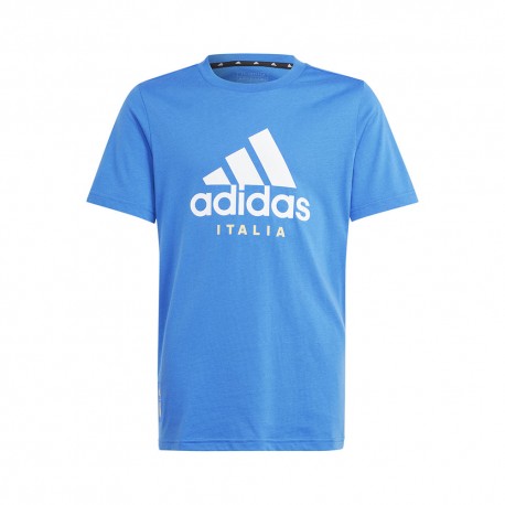 ADIDAS Maglia Calcio Italia Azzurro Bianco Bambino