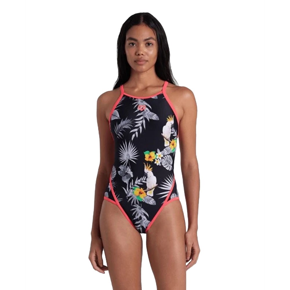 Image of Arena Costume Intero Piscina Tropical Summer Nero Multi Donna 40