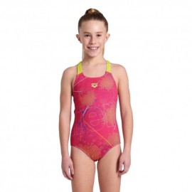 Arena Costume Intero Piscina Galactics Rosa Lime Bambina