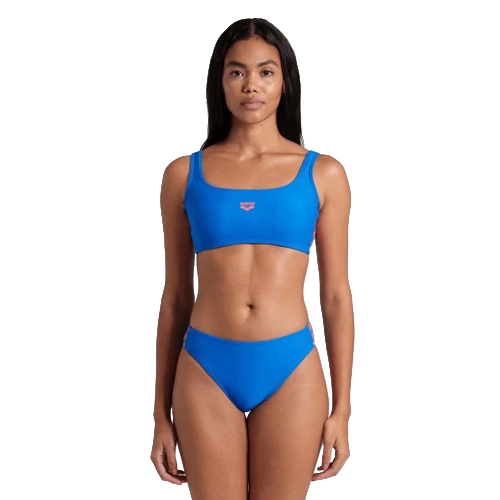Arena Costume Due Pezzi Piscina Icons Bralette Solid Blu Corallo Donna 46