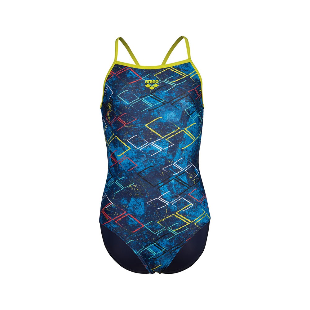 Arena Costume Intero Piscina Daly Blu Lime Bambina 10-11 Anni