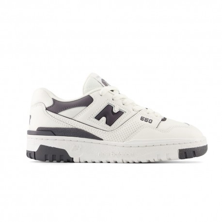 New Balance 550 Lea Gs Bianco Nero - Sneakers Bambino