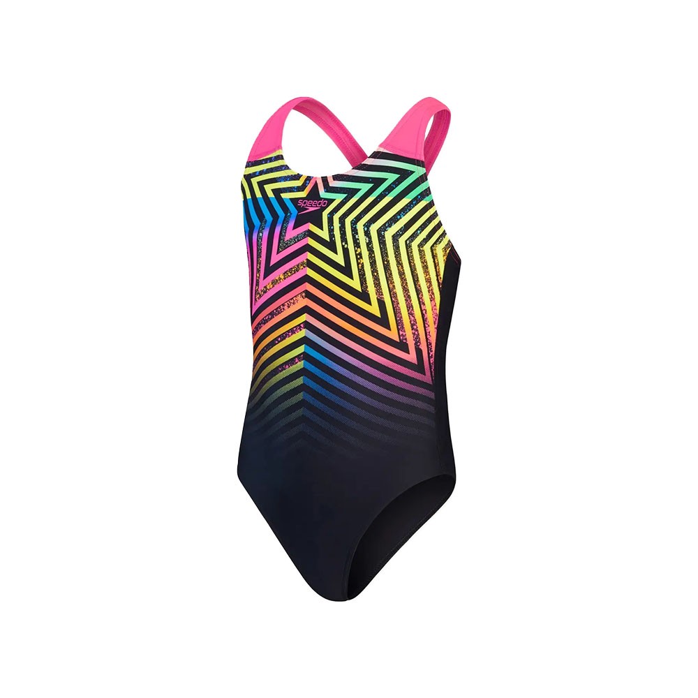 Speedo Costume Intero Piscina Digital Star Nero Multi Bambina 11-12 A