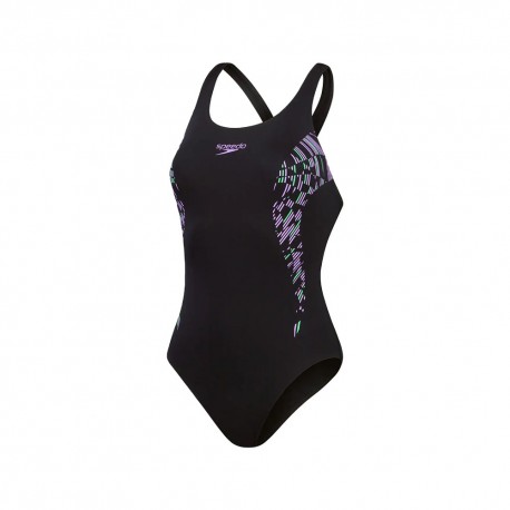 Speedo Costume Intero Piscina Placement Blu Lilla Donna