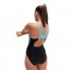 Speedo Costume Intero Piscina Colourblock Nero Azzurro Donna