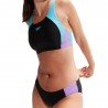 Speedo Costume Due Pezzi Piscina Colourblock Nero Azzurro Lilla Donna