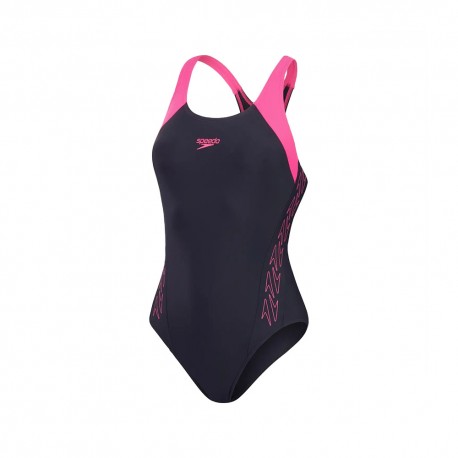 Speedo Costume Intero Piscina Hyperboom Splice Blu Rosa Donna