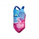 Speedo Costume Intero Piscina Printed Rosa Blu Bambina