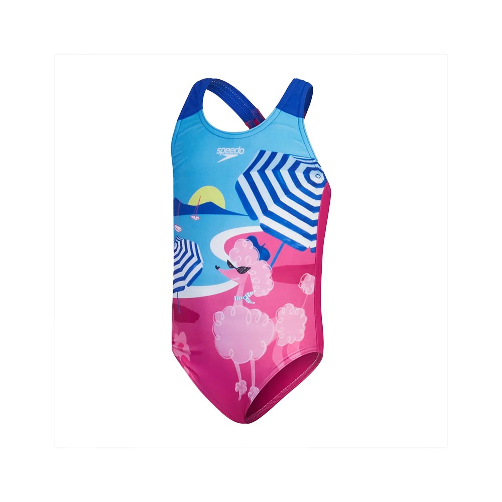 Image of Speedo Costume Intero Piscina Printed Rosa Blu Bambina 5