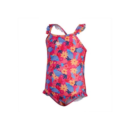 Speedo Costume Intero Piscina Frill Thin Rosa Bambina