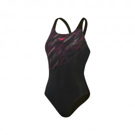 Speedo Costume Intero Piscina Hyperboom Nero Rosa Donna