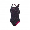 Speedo Costume Intero Piscina Hyperboom Allover Nero Rosa Donna