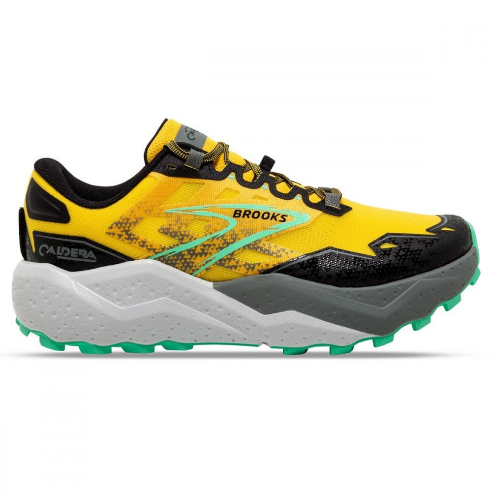 Brooks Caldera 7 Giallo Nero Verde - Scarpe Trail Running Uomo EUR 42,5 / US 9