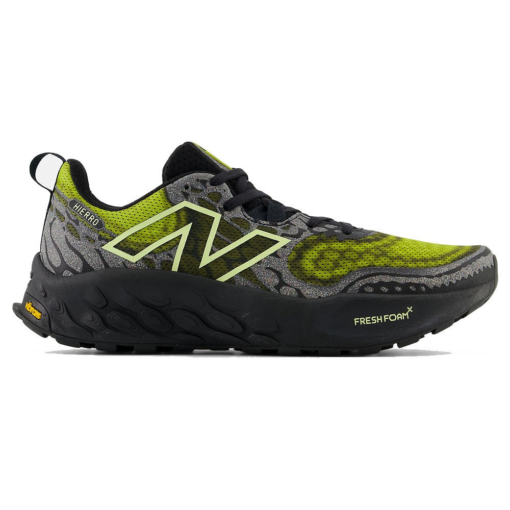 New Balance Fresh Foam X Hierro V8 Nero Grigio Lime - Scarpe Trail Running Uomo EUR 47 / US 12.5