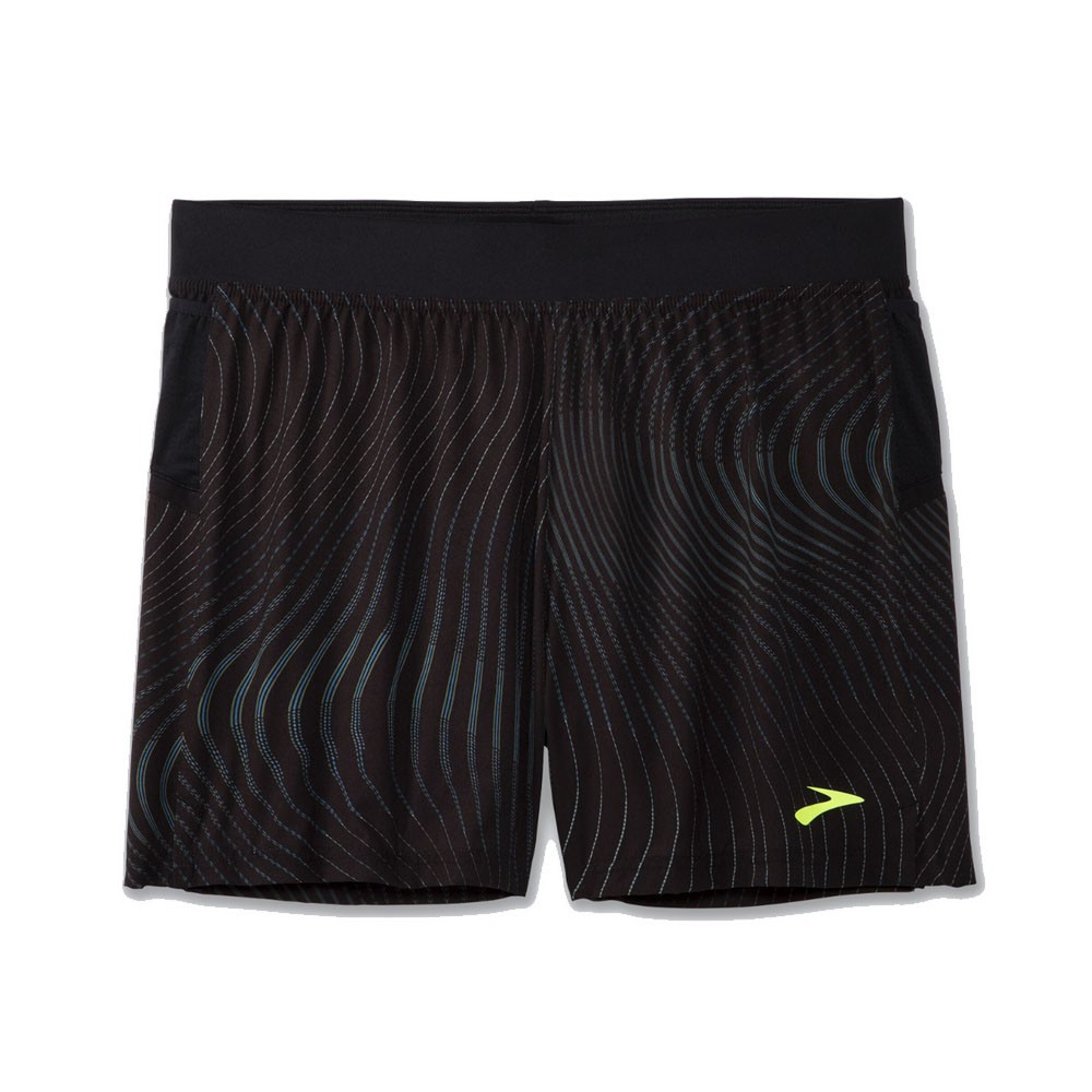 Brooks Short Running Sherpa 5 Nero Lime Uomo S