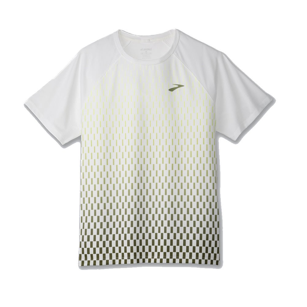 Brooks T-Shirt Running Atmosphere Bianco Verde Uomo S