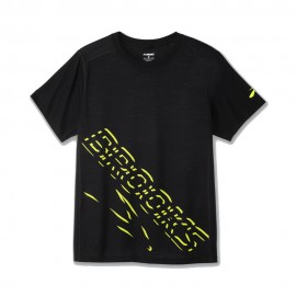 Brooks T-Shirt Trail Running Distance Nero Br Logo Uomo