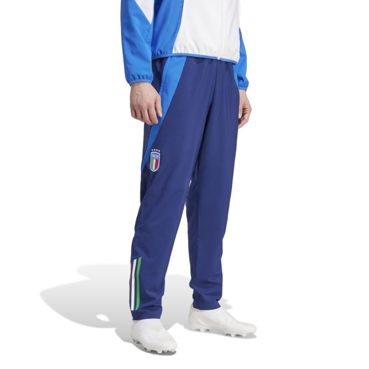 ADIDAS Pantaloni Allenamento Calcio Italia Pre Blu Azzurro Uomo