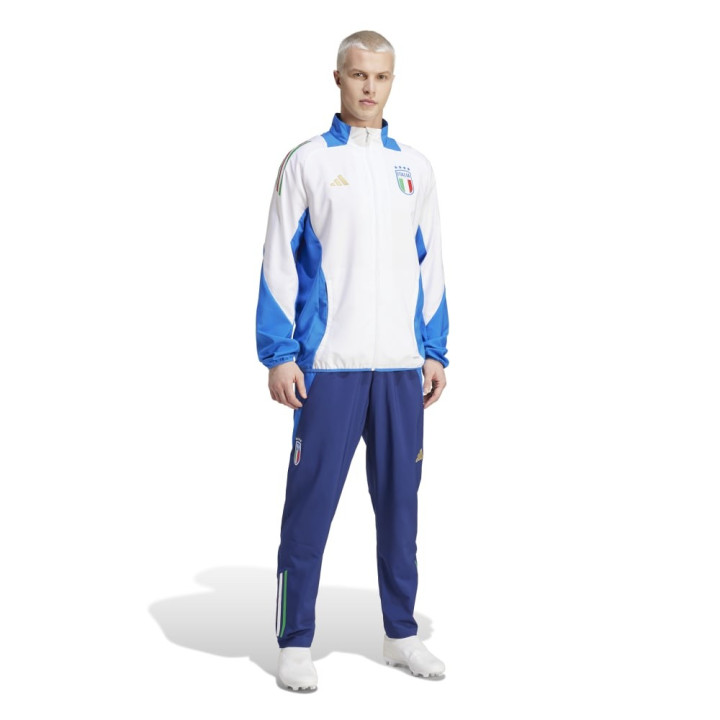 ADIDAS Pantaloni Allenamento Calcio Italia Pre Blu Azzurro Uomo