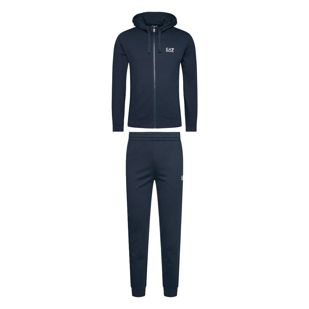 Ea7 Tuta Sportiva Con Cerniera Senza Cappuccio Blu Uomo S