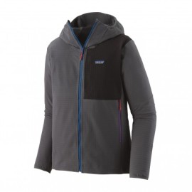 Patagonia Fleece R1 Techface Hoody Grigio Nero Uomo