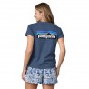 Patagonia T-Shirt Trekking P-6 Logo Responsabili-Tee Blu Donna