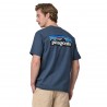 Patagonia T-Shirt Trekking P-6 Logo Responsabili-Tee Blu Uomo