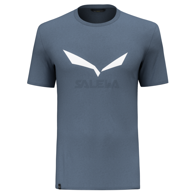 Salewa T-Shirt Trekking Solidlogo Dry Blu Chiaro Uomo