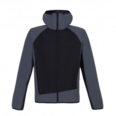 Rock Experience Giacca Trekking Softshell Razor Blade Hoodie Caviar Ebony Uomo