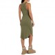 Replay Abito Canotta Costine Verde Donna