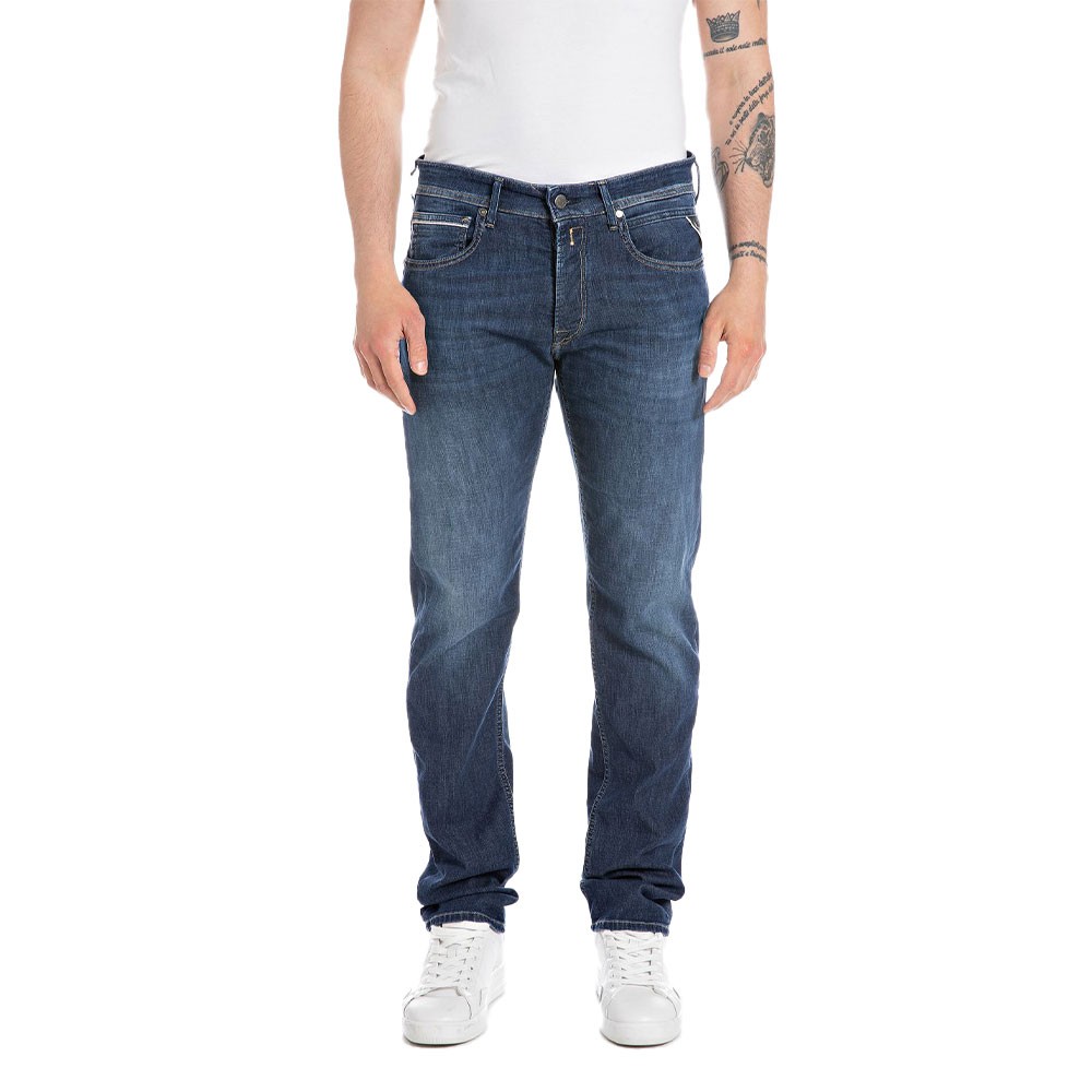 Image of Replay Jeans Grover Xlight + L32 Blu Uomo 33