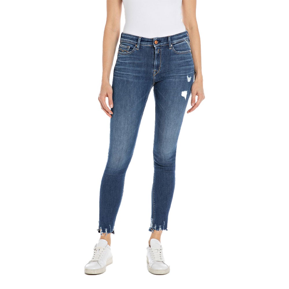 Image of Replay Jeans Skinni Strappi L30 Blu Donna 29