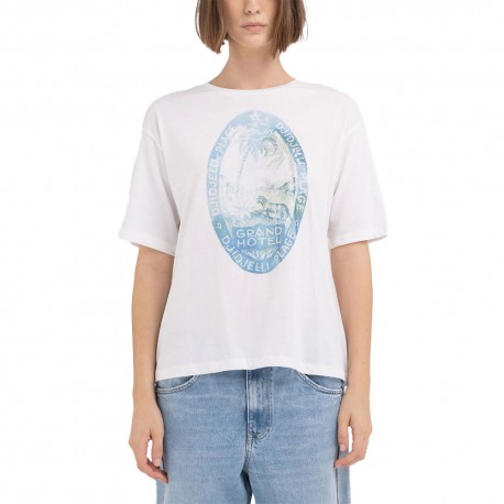 Replay T-Shirt Giro Bianco Donna