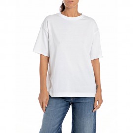 Replay T-Shirt Logo Back Bianco Donna